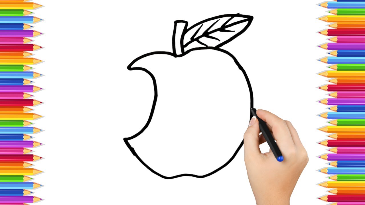How To Draw cute Apple  Drawing, Painting & Coloring For Kids and Toddlers_ Child Art 🐋🌈🎨