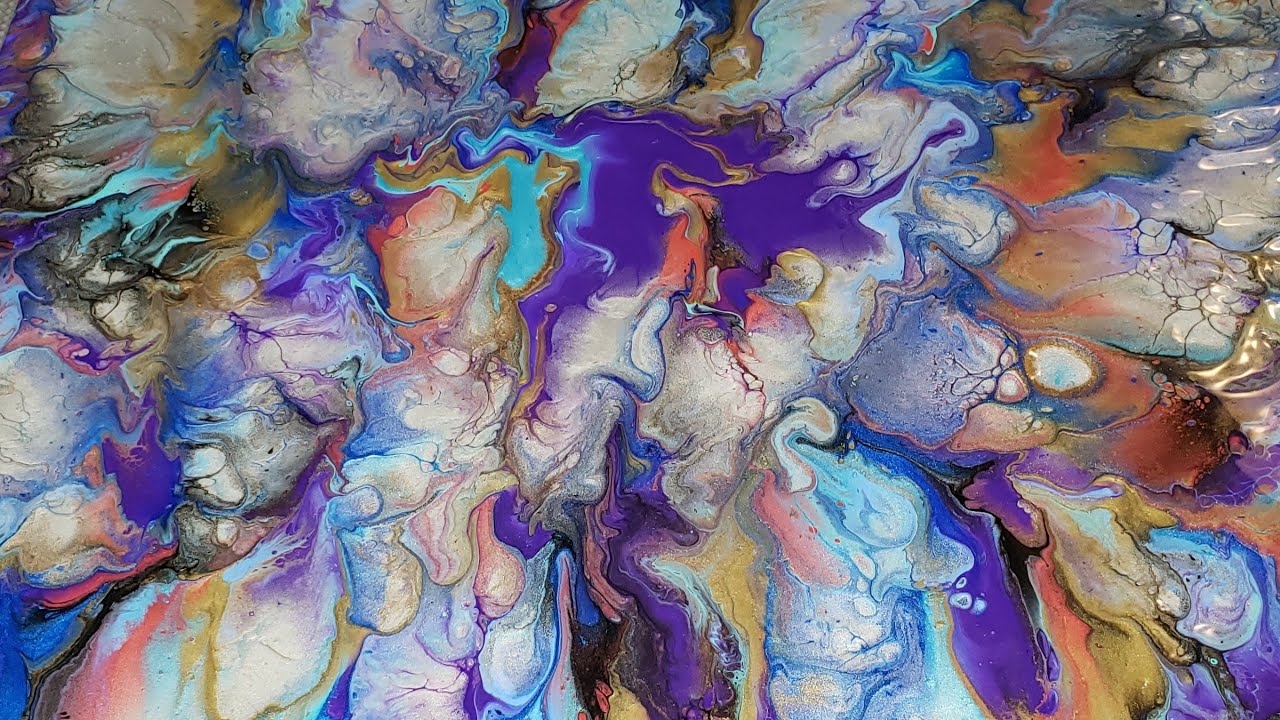 11 COLOUR BUBBLE WRAP ACRYLIC POUR. UNIQUE AND STUNNING RESULTS - Acrylic Artists | clean pour