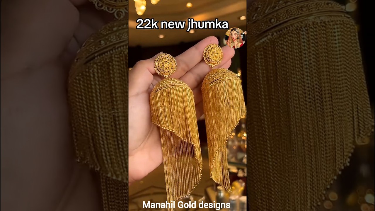 22k Gold Jhumka Earrings|Bridal Heavy Gold Jhumka Earrings|#trending #goldjewellery #bridaljewellery