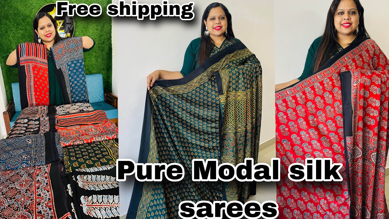   🔥കിടിലൻ അജ്രഖ് സാരിസ് 🔥FREESHIPPING|ORIGINAL QUALITY|6238020169|Amzboutique|Trendingdesigns|online