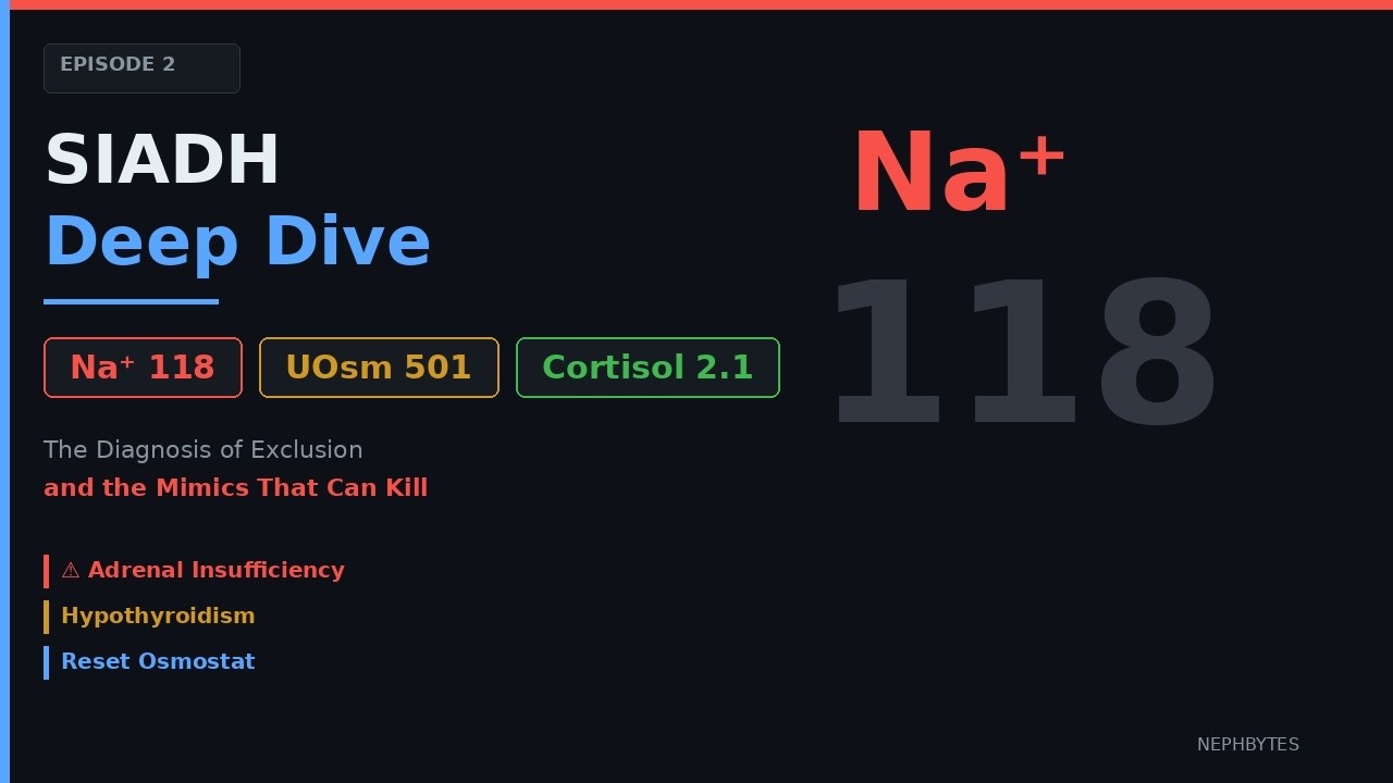 SIADH Deep Dive — The Diagnosis of Exclusion & Mimics That Kill | Hyponatremia Ep 2