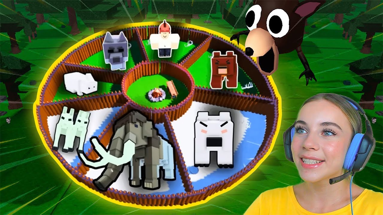 ПОСТРОИЛА ЗООПАРК В 99 ДНЕЙ ВЫЖИВАНИЯ В ЛЕСУ С АЛЁНОЙ в ROBLOX!