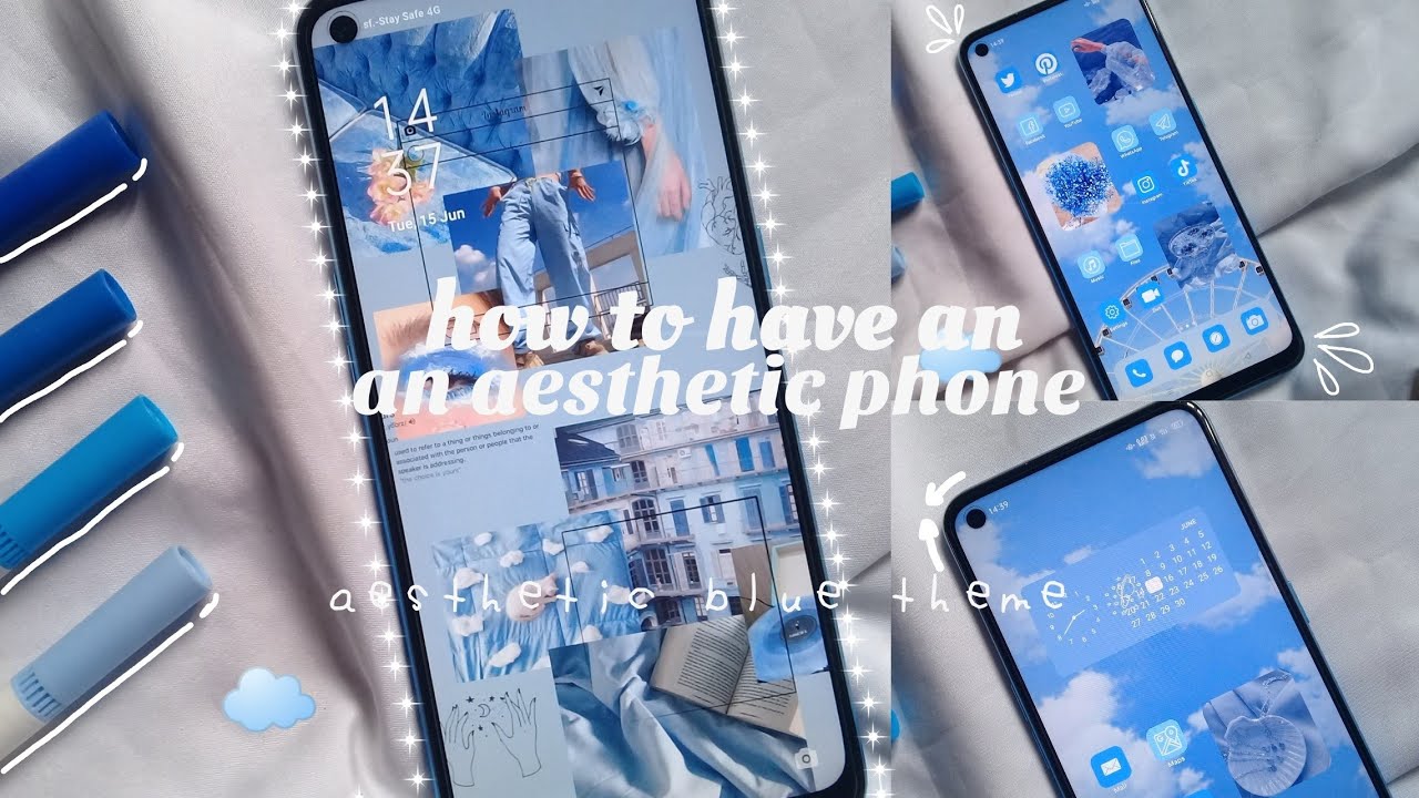 How to have an aesthetic phone android || aesthetic blue theme | Oppo a53 ☁️ @cloudyy0_