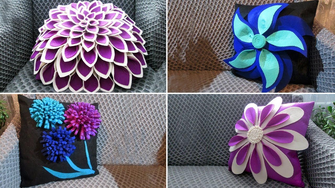 5 идей декоративных подушек из фетра