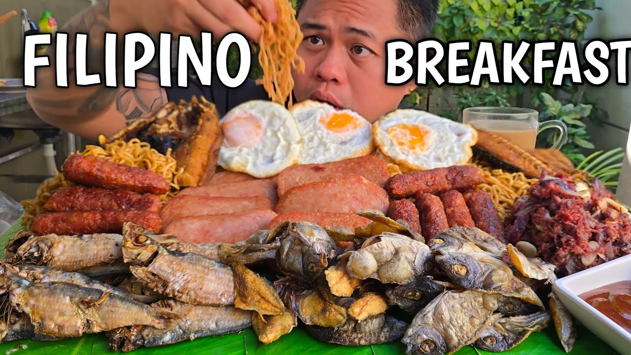 OVERLOAD FILIPINO BREAKFAST | OUTDOOR COOKING | MUKBANG PHILIPPINES