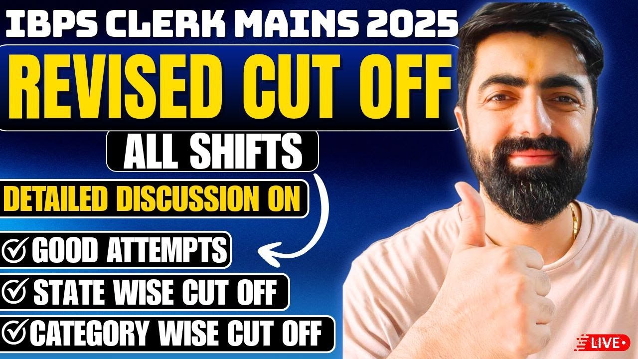 IBPS CLERK MAINS 2025 Revised Expected Cutoff (State-Wise) || How much will you have to score for...