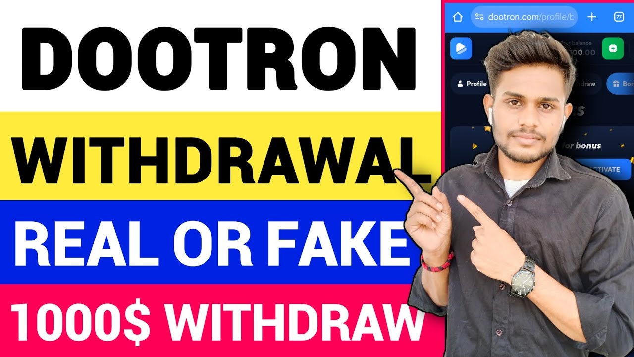 Dootron Withdrawal || Dootron Real or Fake |Dootron.com Promo Code | Dootron Withdraw Money|Dootron.