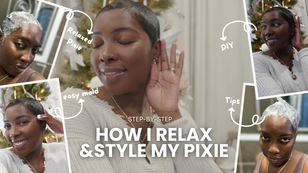 HOW TO STYLE A #PIXIE CUT AT HOME, RELAXED HAIR, STEP BY STEP