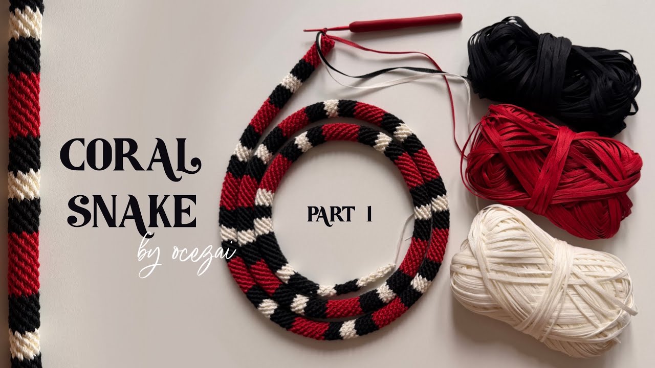 Coral snake | crochet tutorial | Part 1 | Tail & Body