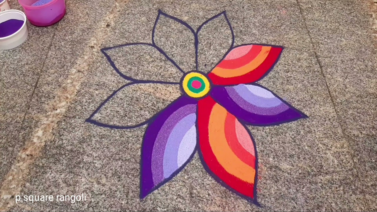 rangoli designs |3d rangoli |karthigai Deepam special rangoli |p square rangoli