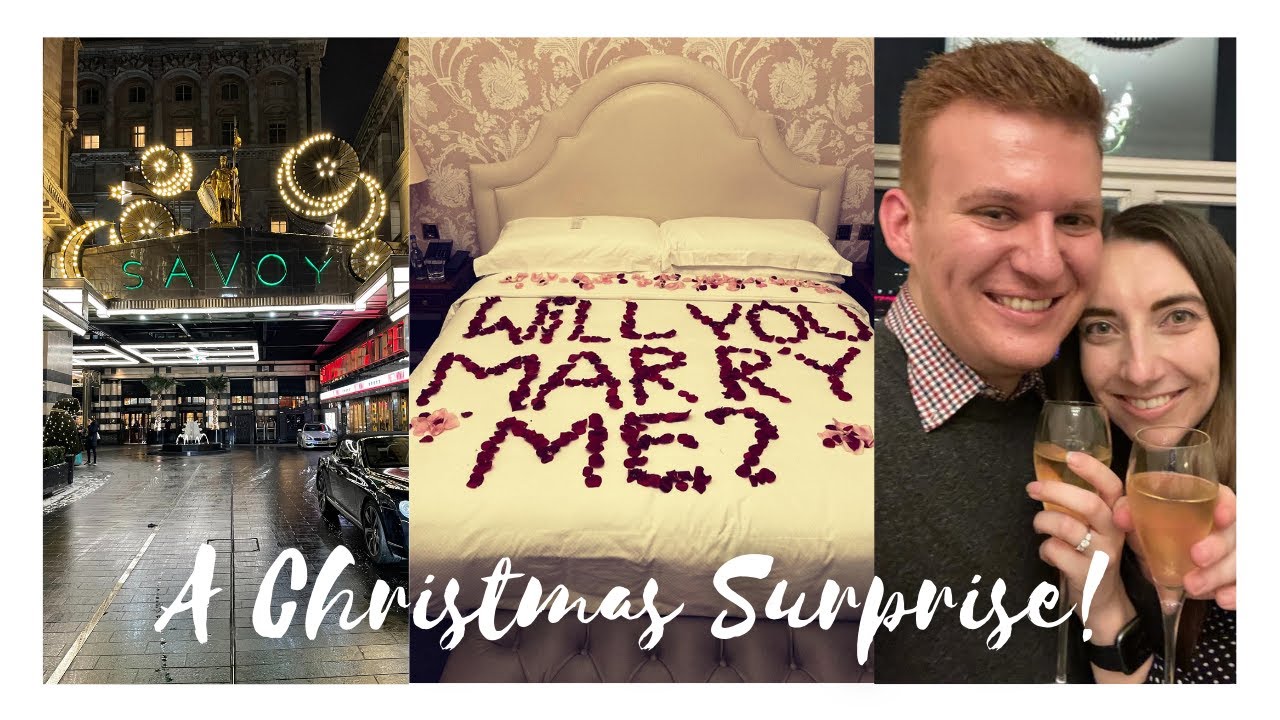 A CHRISTMAS SURPRISE! We're engaged!! Proposal at The Savoy, London
