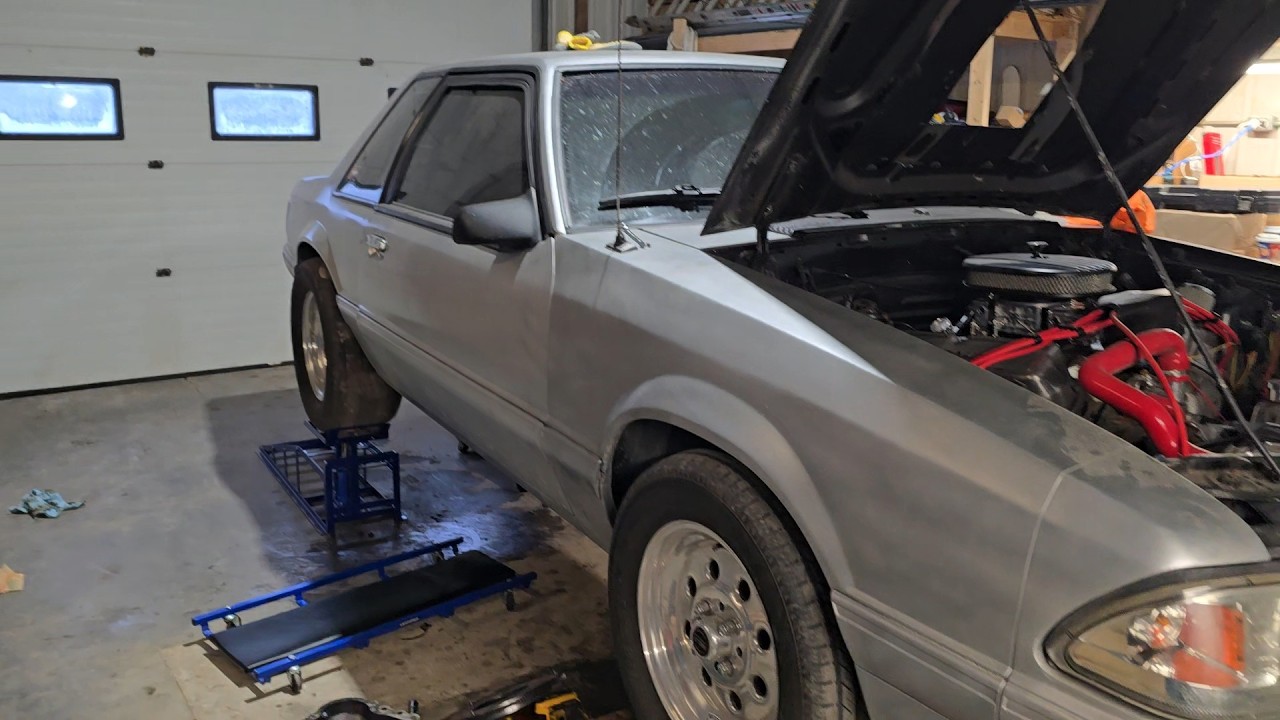 Dropping the transmission on my 351W foxbody mustang!