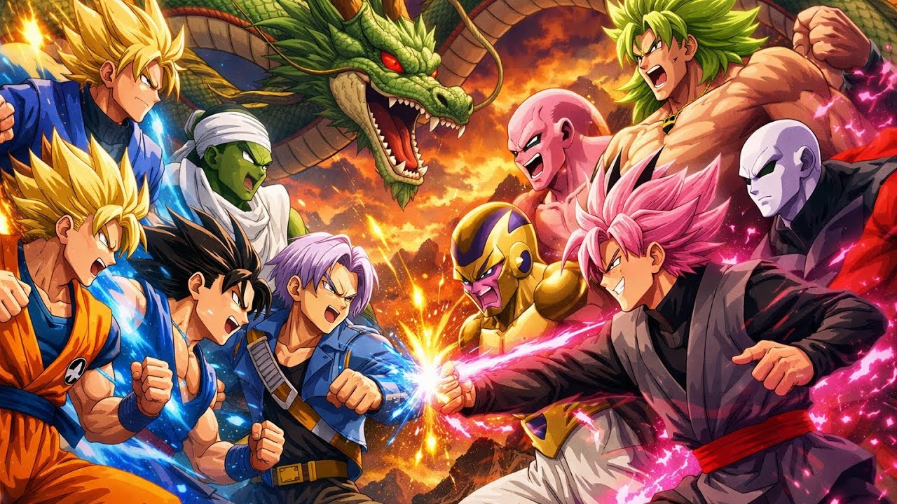 Goku & Vegeta vs Villains! The Craziest Battle 🔥😳 #goku #trunks #gohan #vegeta #piccolo #villain 