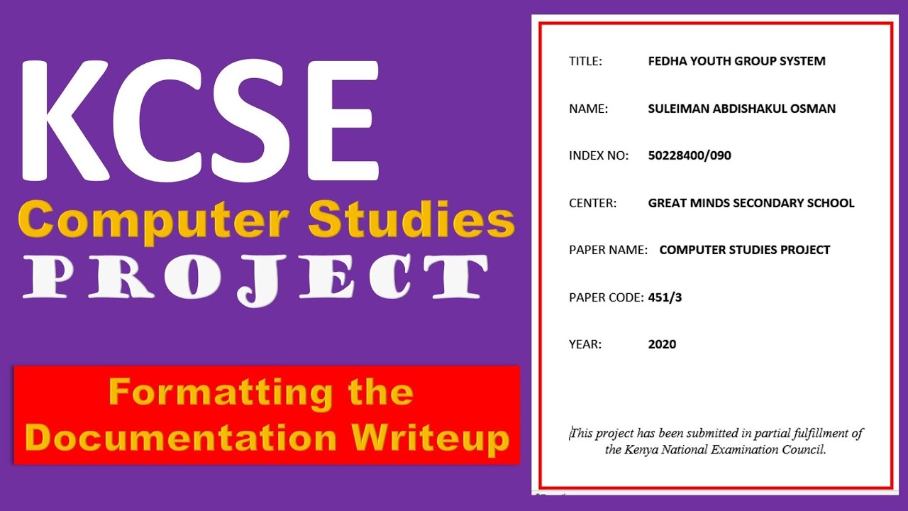 KCSE COMPUTER STUDIES PROJECT (451/3) - 2022