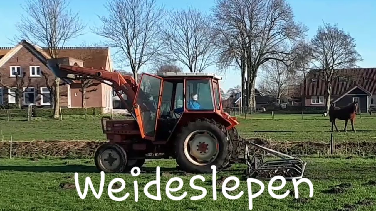 Boer Gerrit vlogt | Weideslepen met de Renault 781 | Mollebulten vlak slepen