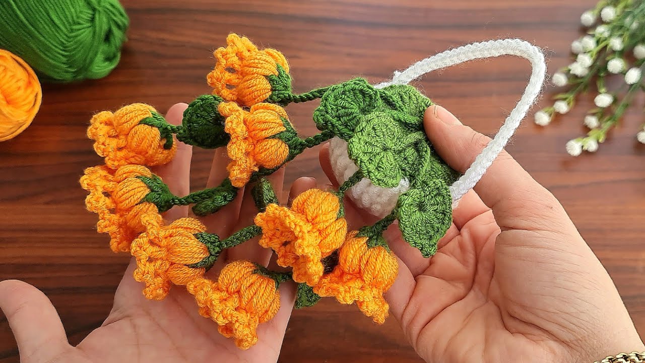 SUPER BEAUTIFUL😉MUY BONİTO ✔ Discover How To CROCHET A Cute And Colorful Hanging Flower Basket