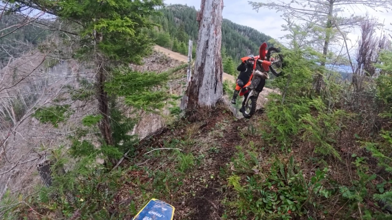 Gnarly ridge top single track way up in the mountains