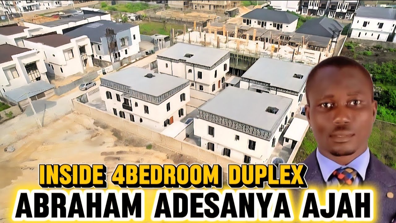 Посмотрите этот роскошный двухуровневый дуплекс с 4 спальнями в районе Аджа Абрахам Адесанья, Лагос.