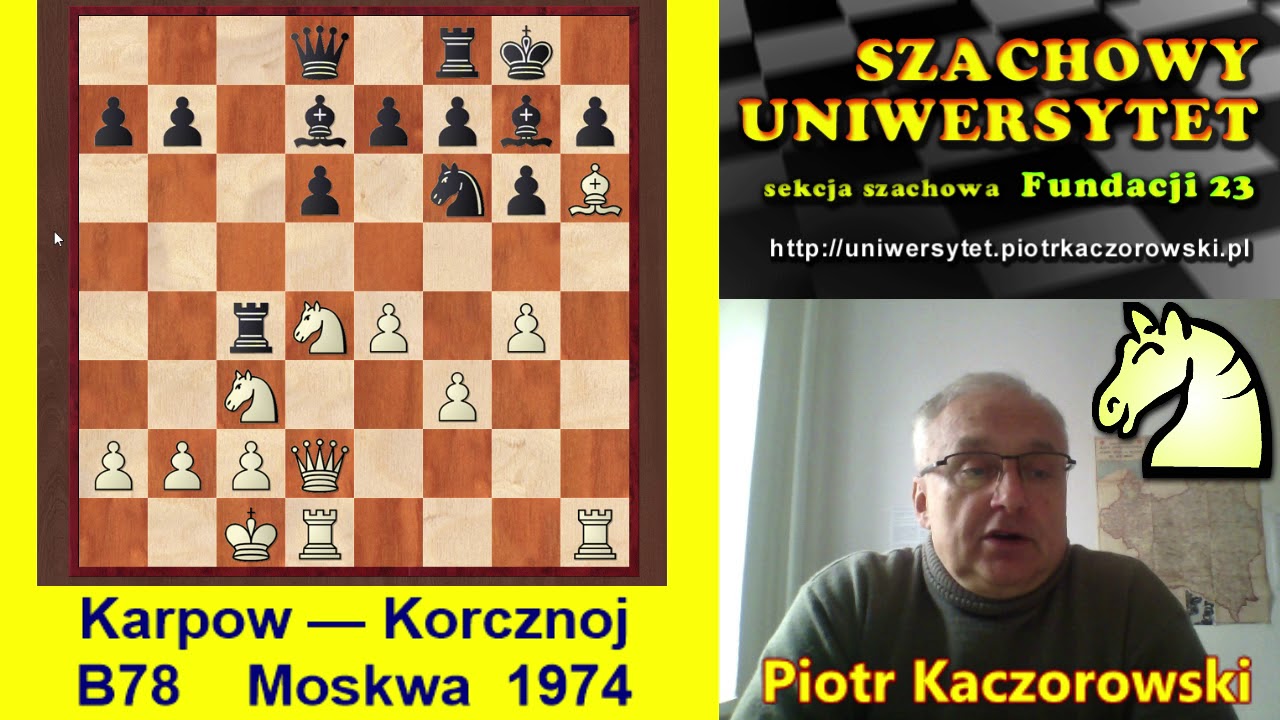 Szachy. Obrona sycylijska.Karpow zabija Smoka Korcznoja