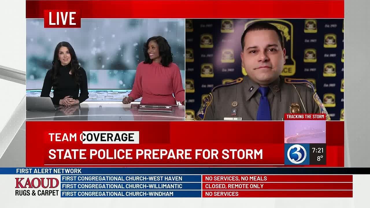 State Trooper Pedro Muniz provides tips for the storm.