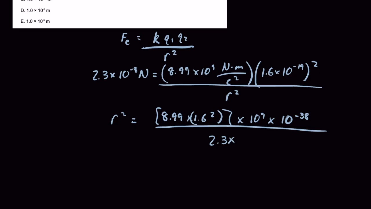 Coulomb's Law Equation - Practice Question | MCAT