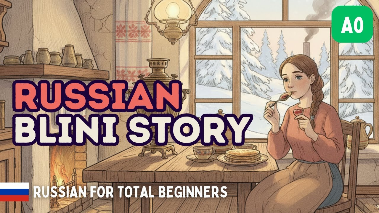 The Warmest Russian Pancakes | A Cozy Blini Story Anyone Can Understand (A0-A1) 🇷🇺