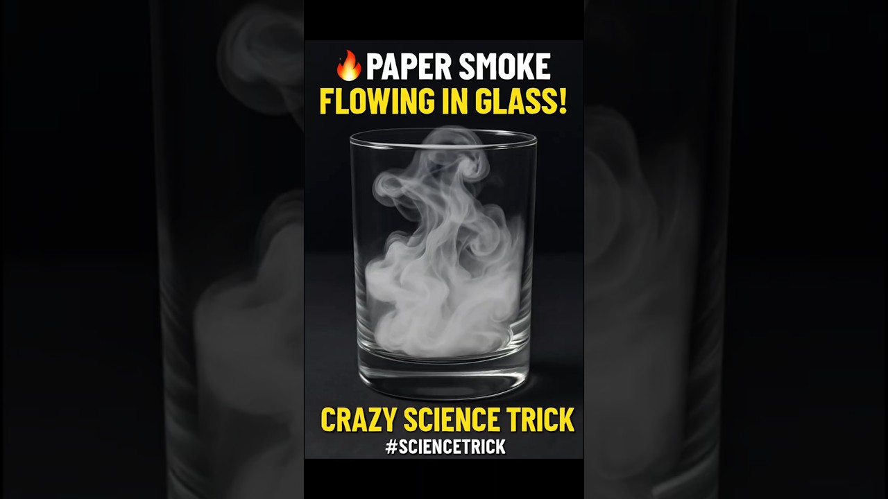 🔥PAPER SMOKE FLOWING IN GLASS! 😱 CRAZY SCIENCE TRICK 🤯 #sciencetribk