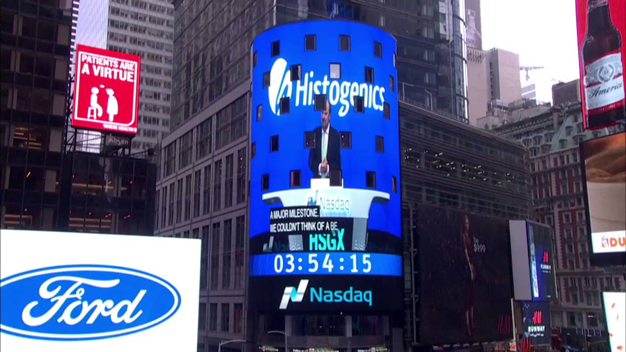 Histogenics Rings Out the NASDAQ (Time Square Version with captions)