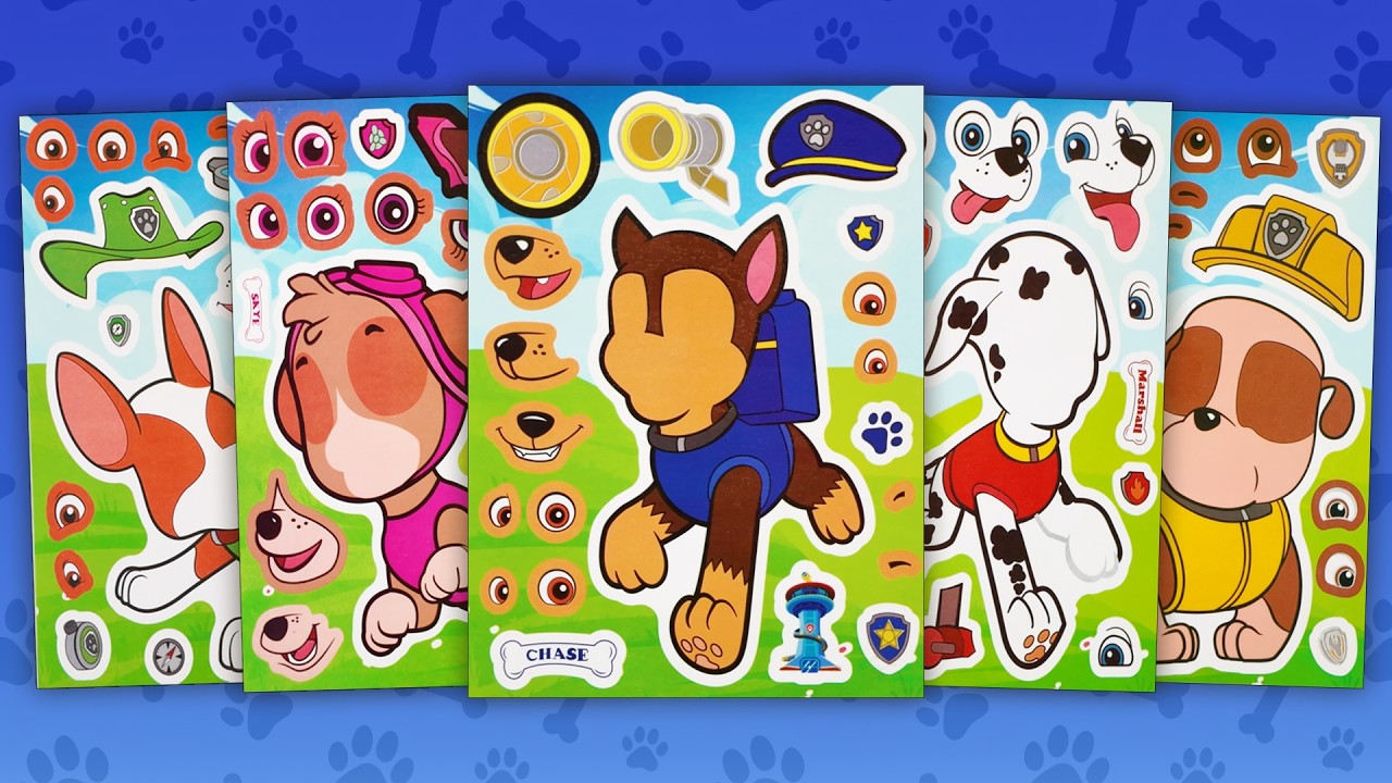 Ultimate PAW PATROL Make a Face Stickers! Chase, Skye, Marshall & New Friends DIY