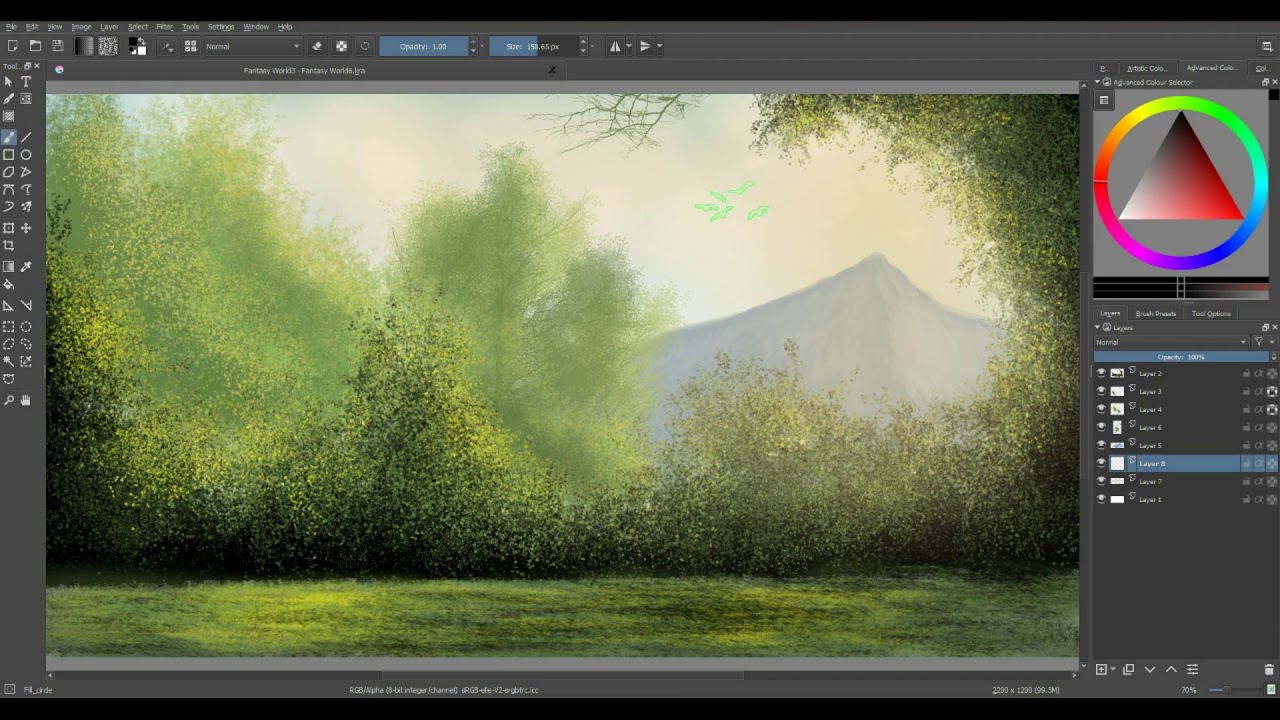 Krita -  Environment Brushes (speedpaint demo)