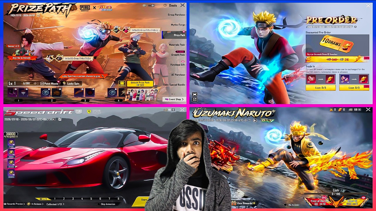 😱 OMG !! NARUTO PRICE PATH, LUCKY SPIN & FERRARI CAR CRATE OPENING PRE-ORDER IS HERE IN BGMI
