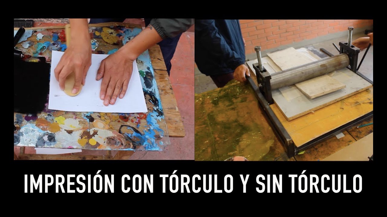 Como imprimir un grabado con tórculo y sin tórculo, (grabado en linóleo).