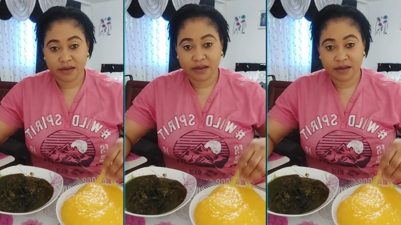MASSIVE STARCH SWALLOW & BLACK SOUP | ASMR EATING SOUND | MUKBANG