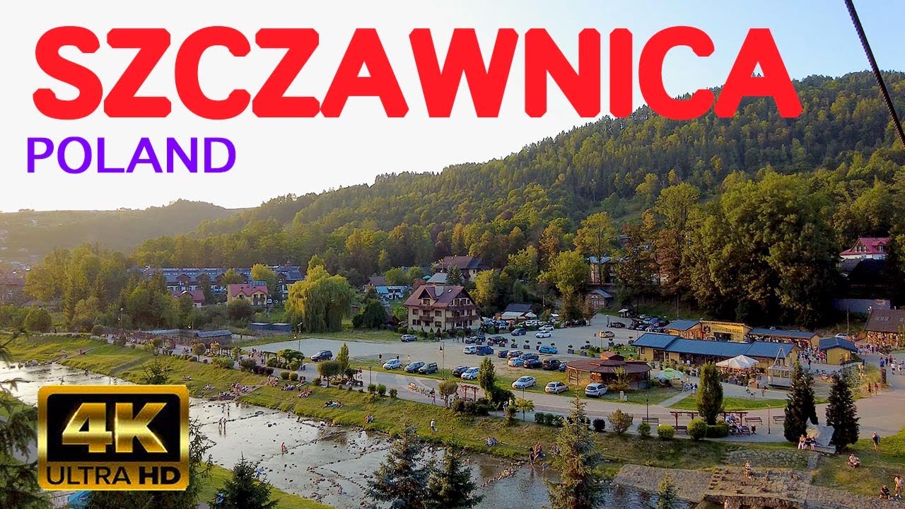 4K Щавница Польша уличная жизнь что посмотреть