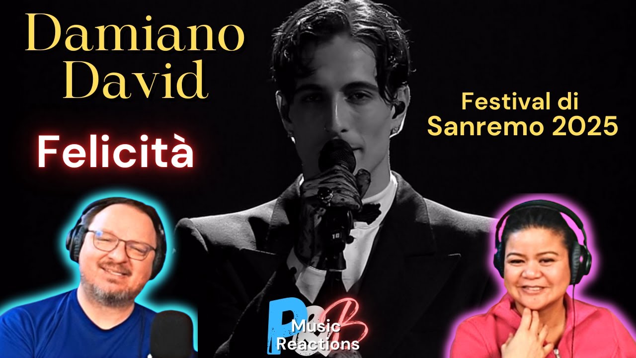 Дамиано Давид (MOONLIGHT) «Феличита» (Sanremo Performance Live, 2025) | Реакция пары!