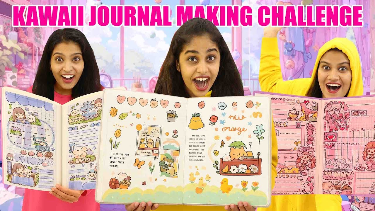 KAWAII JOURNAL MAKING CHALLENGE 🤩 | 3 പേരും വാശിയേറിയ മത്സരം 🔥 ആര് ജയിക്കും | PULLOTHI