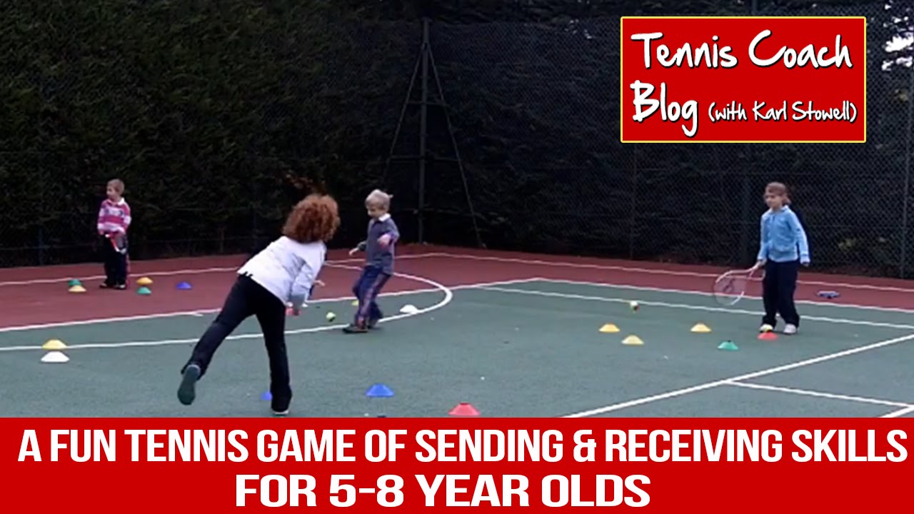 Fun kids tennis game for sending & receiving skills (5-7 years / Red)