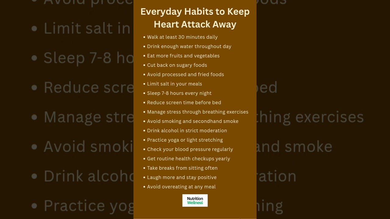 Everyday Habits to Keep Heart Attack Away