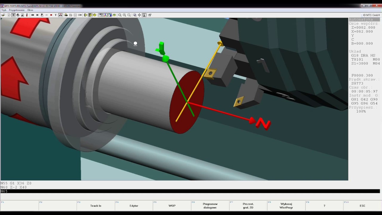 MTS CNC CAD/CAM - #4 moduł toczenie Sworzeń (fazy, stożki, promienie zaokrągleń)