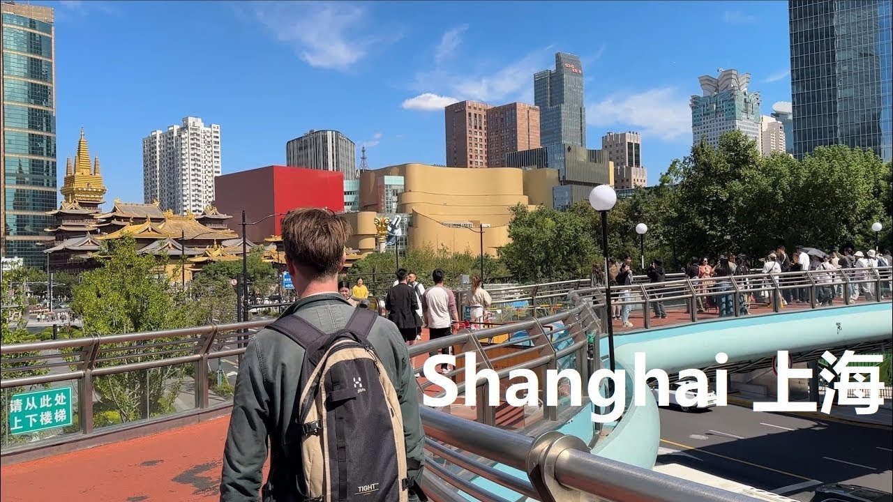 Walk Shanghai Downtown 4K｜Jing an Temple Overpass｜Xuhui District｜Xiangyang South Road｜Garden House V