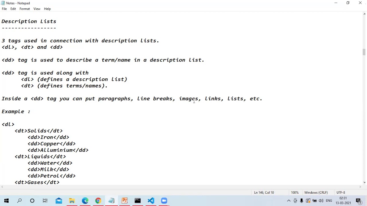 HTML 4   Description List
