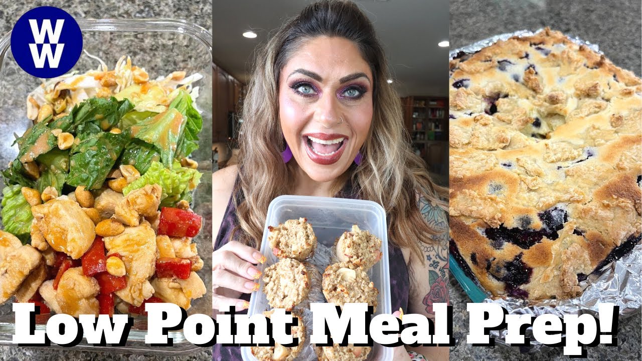 UNDER 5 POINTS & LOW CALORIE MEAL PREP!- APPLE MUFFINS - PEANUT CHICKEN & BLUEBERRY LEMON PIE BARS!