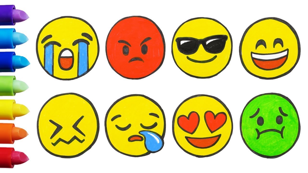 How To Draw and Color Emoticons (Emoji)