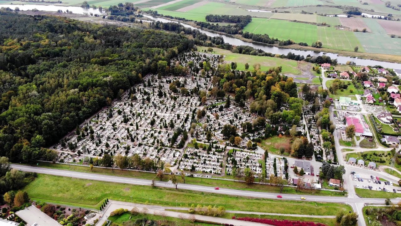 Cmentarz Komunalny w Malborku z lotu ptaka