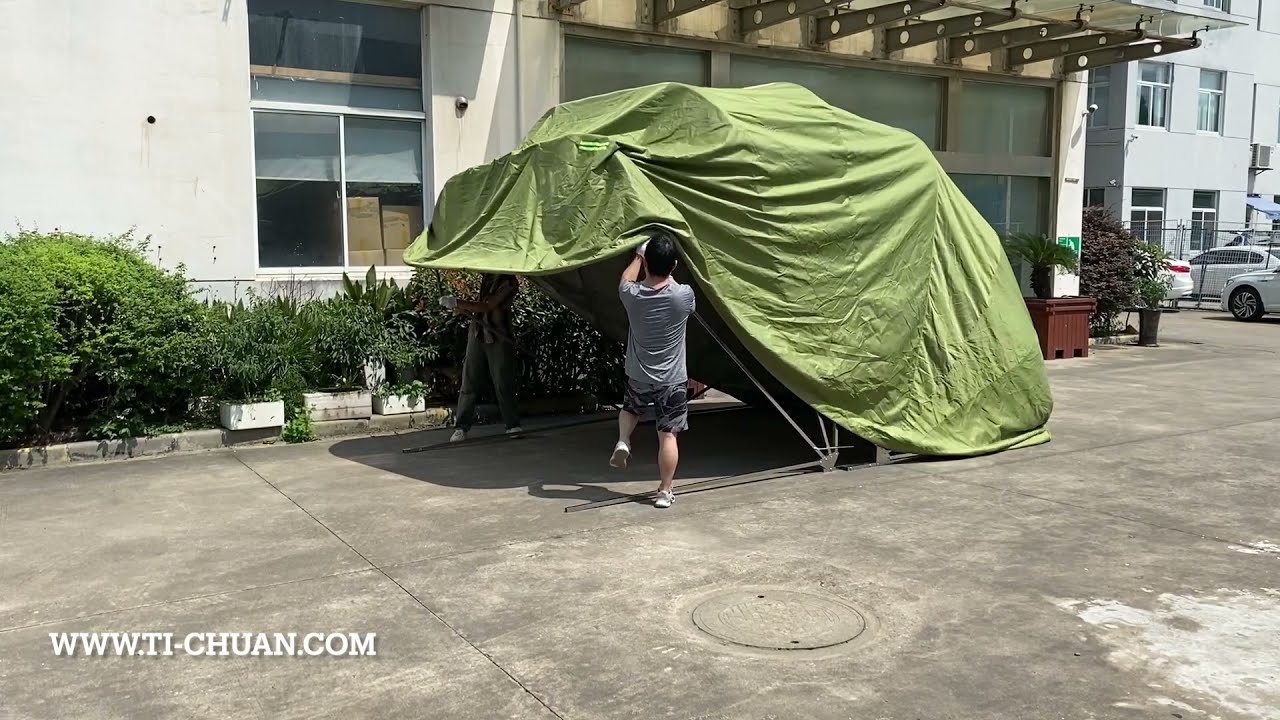 Three Steps To Install Folding Car Garage Outdoor & Park Car Inside