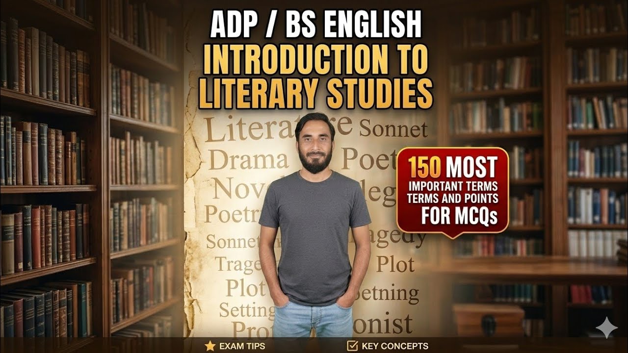 Introduction to Literary Studies | 150 Most Important Terms & MCQs | ADP / BS English