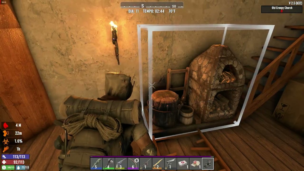 7 Days to Die – Construímos a Forja na Igreja | Evoluindo a Base e Itens Mais Complexos 🔥⛪ #part22