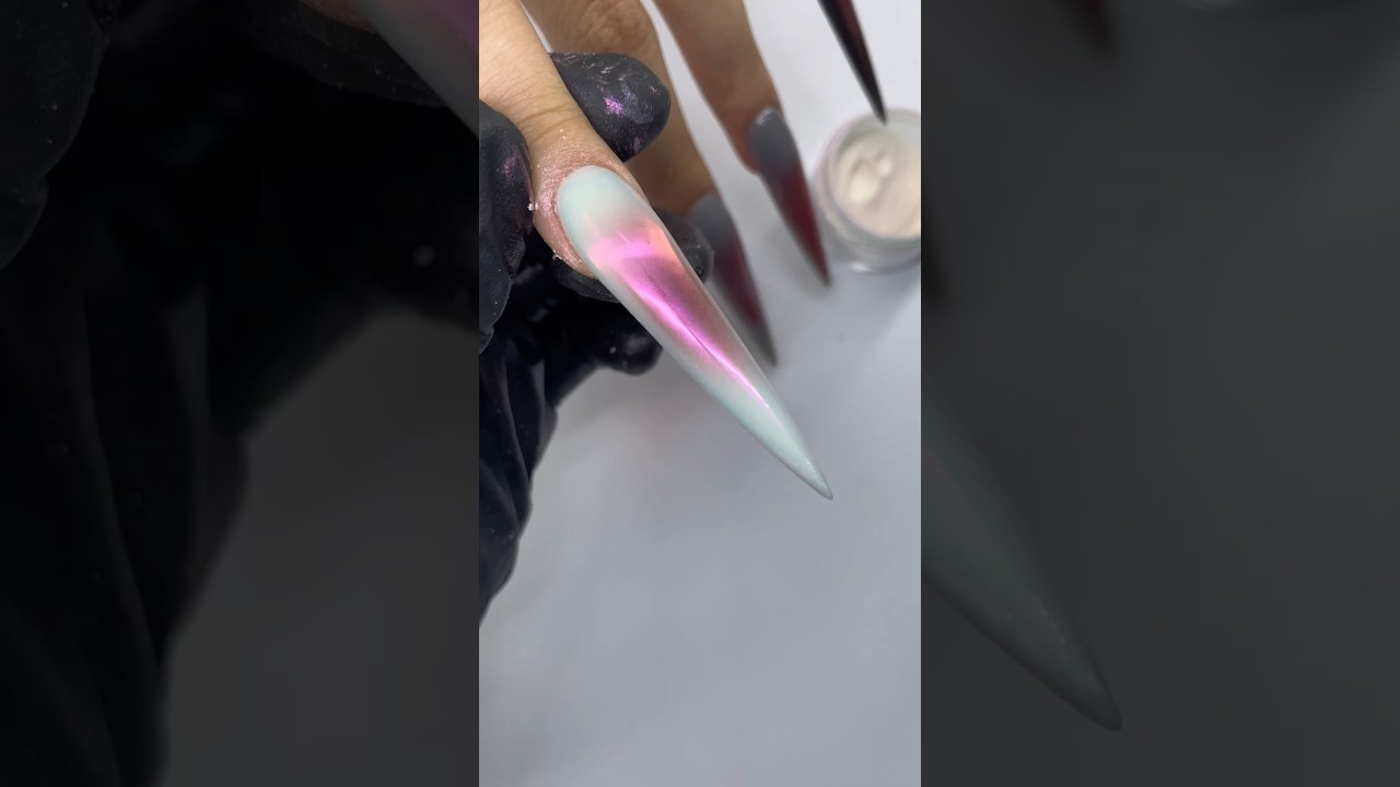 Ombre Spray x Mermaid Chrome Nails Design #nails #nailtech