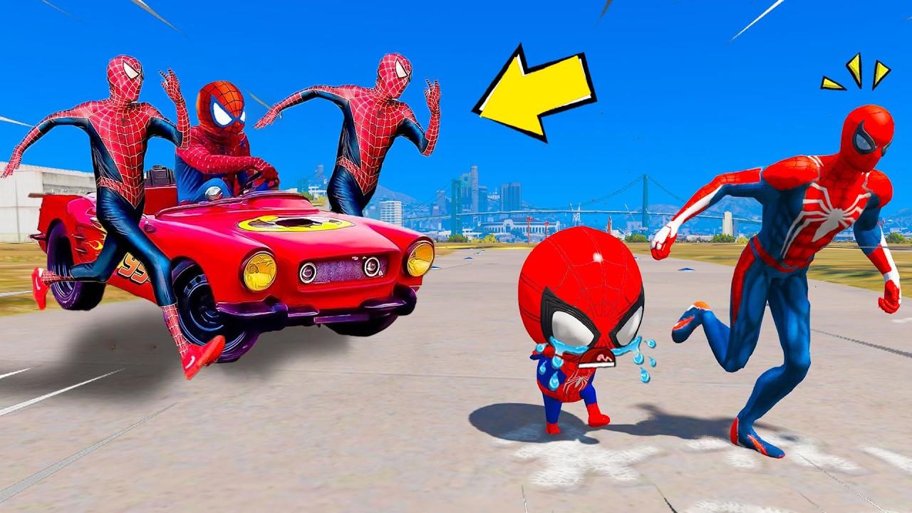 HOMEM ARANHA FUGIU DOS HOMEM ARANHA VERMELHOMALVADO NO GTA 5! 🐄