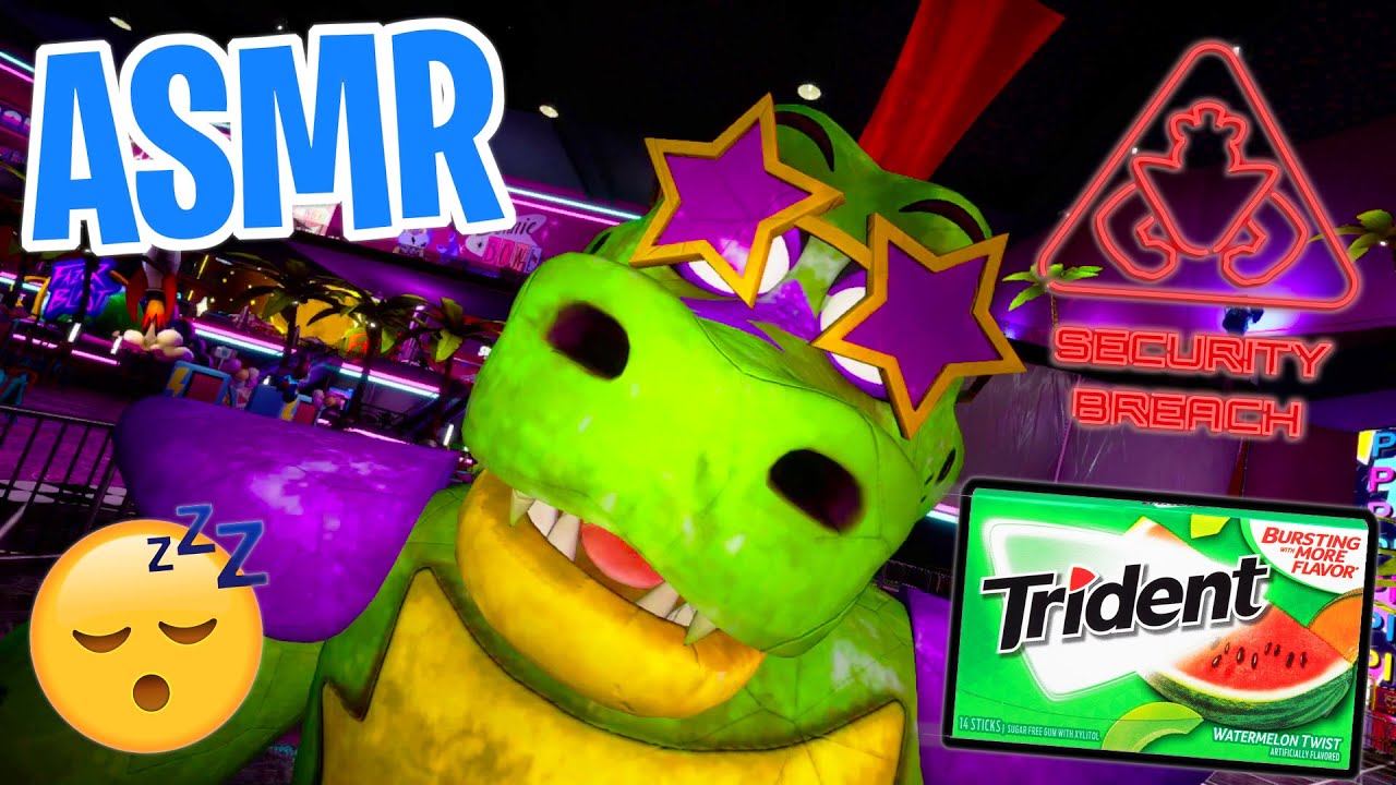 ASMR Gaming 😴 Five Nights At Freddy's Security Breach Gum Chewing 🎮🎧 Controller Sounds + Whispering💤